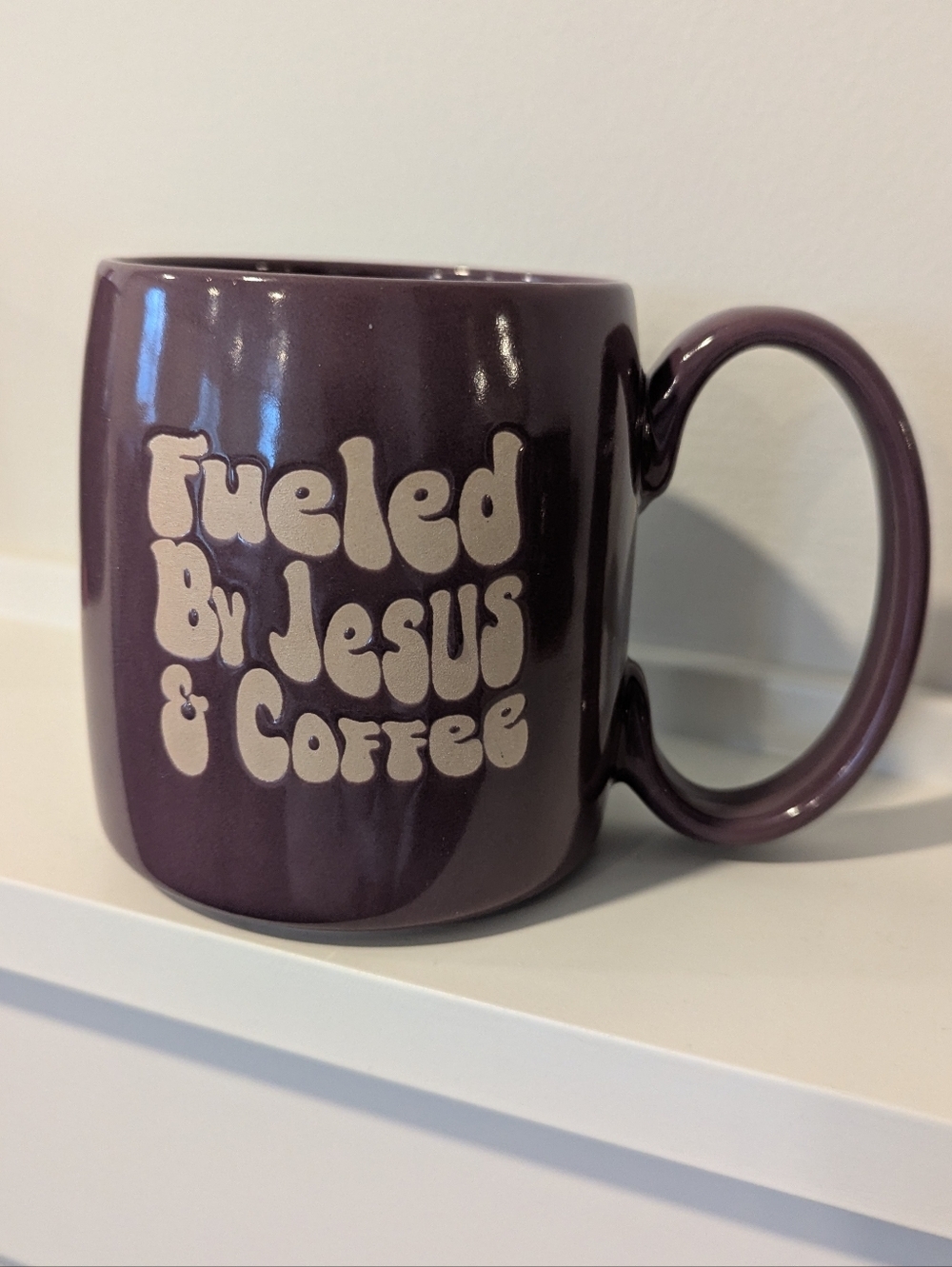 Mainstays Purple Ceramic Mug with Cream Script